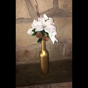 Winter flowers with wine homemade 14k gold spray